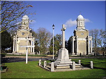 TM1131 : The Mistley Towers and War Memorial by PAUL FARMER