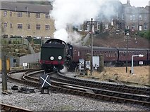 SE0641 : Steam train coming into Keighley station by Christine Johnstone