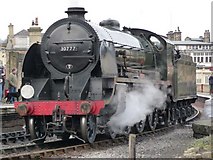 SE0641 : Steam locomotive at Keighley station by Christine Johnstone