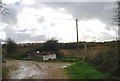 Track bend at Pebsham Farm Cottage