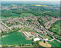 Aerial view of Daws Heath estate and the woods beyond