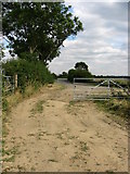 SK6709 : Field gate on Coxton Road by Kate Jewell