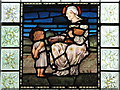 NY5261 : St. Martin's Church - stained glass window (6) - detail by Mike Quinn