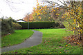 SP2866 : Greenspace at the rear of Eliot Close, Woodloes Park, Warwick by Robin Stott