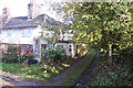 Footpath junction near Chapel Row Cottages