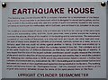 Explanatory sign, Earthquake House, Comrie, Perthshire