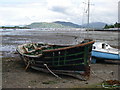 Beached boats on the foreshore of Dunstaffnage Bay