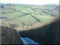 Lane drops down the hill from Barton Head Cross