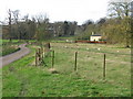 Looking W along road to Waldershare House