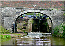 SJ6542 : Audlem Locks No 3, Shropshire Union Canal, Cheshire by Roger  D Kidd