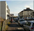 Lower Dock Street Newport approaching Octopus Bridge roundabout