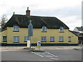 SX9896 : Thatched cottage at a T-junction in Dog Village by Sarah Charlesworth