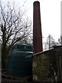 Oil container , chimney and stone shed