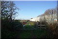 Stile on the path by the side of Kingsnorth Power Station