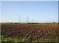 Ploughed field near Kingsnorth Power Station