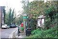 TQ7570 : Saxon Shore Way signpost top of the High St, Upper Upnor by N Chadwick