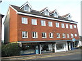 Shops at the western end of Godalming High Street