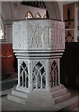 SU6376 : St Mary, Whitchurch - Font by John Salmon