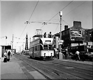 SD3035 : Tram near Central Pier,  Blackpool by Dr Neil Clifton