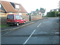 Approaching the junction of Northfield Close and North Road