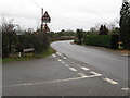 Junction of Merry Hills Lane with the B 2133 Guildford Road