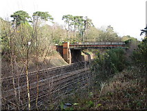SU8255 : Bridge over railway between Farnborough and Fleet by don cload