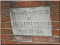 Commemorative stone at Eastleigh Baptist Church