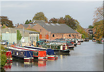 SK4430 : Canal moorings at Shardlow, Derbyshire by Roger  D Kidd