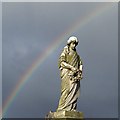SK4833 : Grave statue and rainbow by David Lally