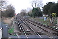 Railway west of the level crossing, Minster