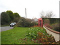 Public telephone box at Greenbottom