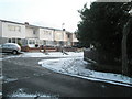 Overnight snowfall at the junction of Walford and Abbeydore Roads