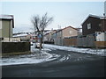 Looking from Ludlow Road into a snowy Ledbury Road