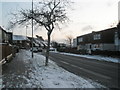 Looking eastwards after recent snow in Ludlow Road