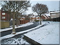 Looking northwards up a snowy Mortimer Road