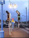 TL5479 : Ely railway station - route indicating signals by Evelyn Simak