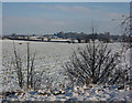 Snowy field north of the A14