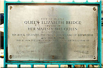 J3474 : Plaque, Queen Elizabeth Bridge, Belfast by Albert Bridge