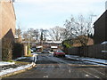 Looking from Martins Wood into Swallows Close