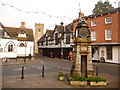 SO6299 : Much Wenlock: the clock tower and the Guildhall by Chris Downer