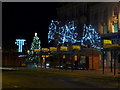 Bournemouth: Gervis Place bus stops and Christmas lights