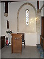 SU7900 : Simple stained window on the north wall at St Nicholas, West Itchenor by Basher Eyre