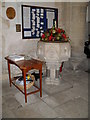 The font at St Mary, East Lavant