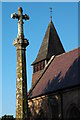 Cross and church spire, Broadwas