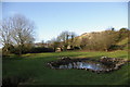 Dewpond on floor of Cross quarry