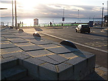 SZ1191 : Boscombe: uneven chequered paving at the Pier Approach by Chris Downer