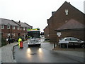 Dustcart reversing in Wheelwright Close