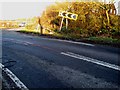 Ditch barrier and chevron sign rearranged near Yewtree Cottages