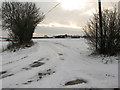 Road junction to Summerfield near Little Britten Farmhouse