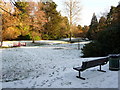 Bournemouth Gardens: view over a red bridge